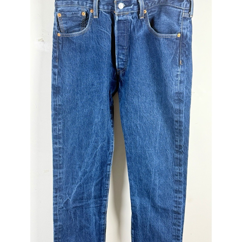 Levi's 501 Original‎ Fit Men's Jeans 34x34 Dark Indigo Blue Waterless Button Fly